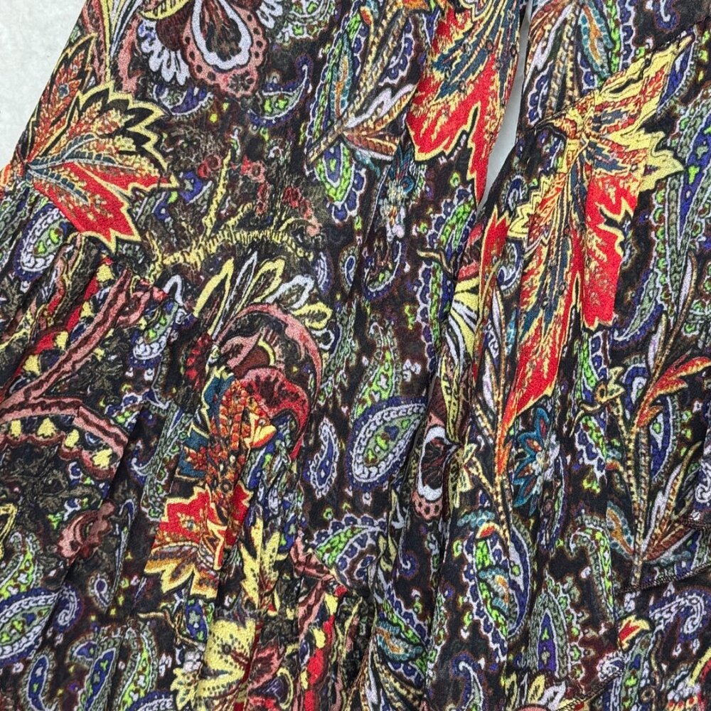 ZARA SHEER PAISLEY BOHO MIDI MAXI DRESS  ROMANTIC RARE FLOWER CHILD HIPPIECORE S - Picture 8 of 13
